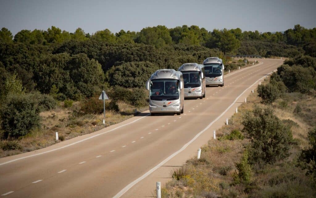 Buses on their way to Andorra