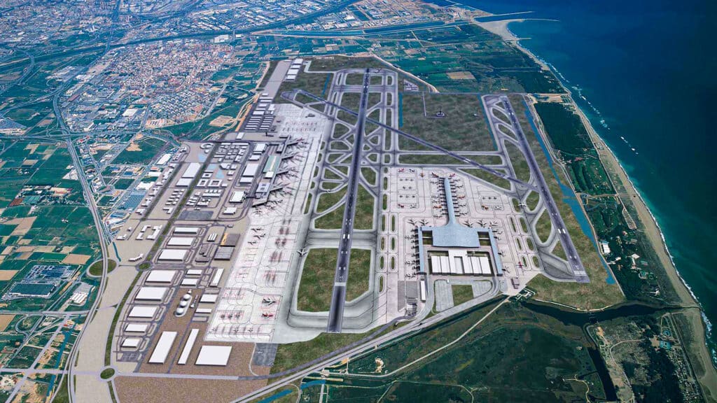 Barcelona airport aerial view