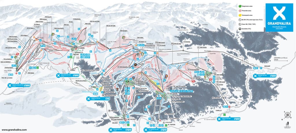 Grandvalira ski map