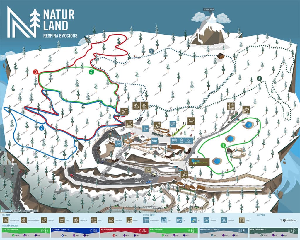 La Rabassa and Naturland piste map