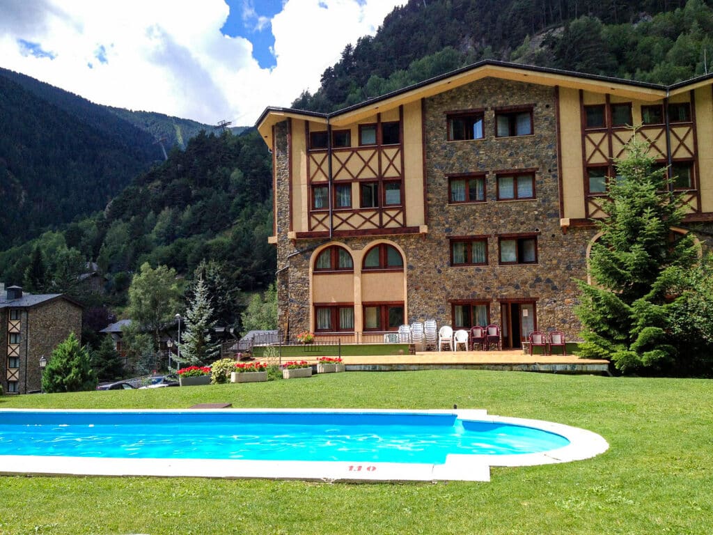 Luxury hotel in Andorra poolside